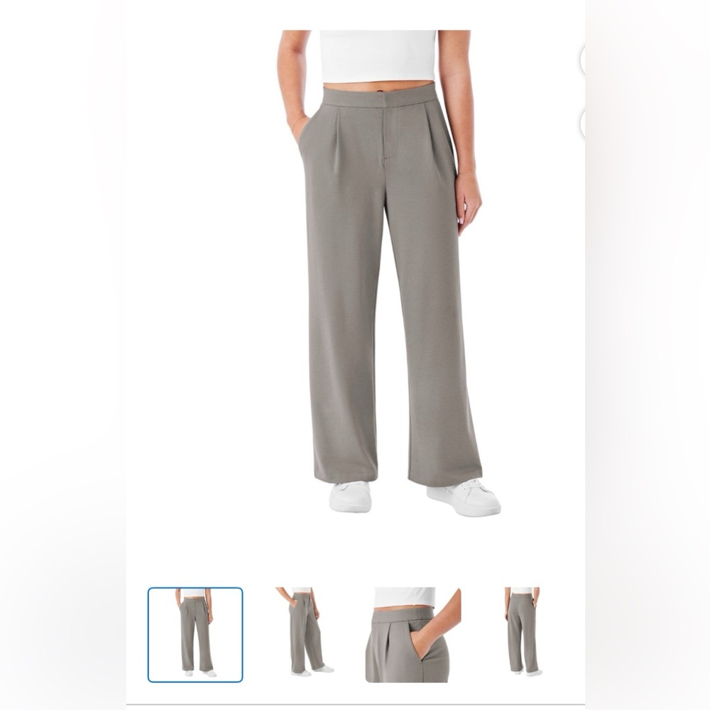 Wide Leg Pull-On Pants in Taupe